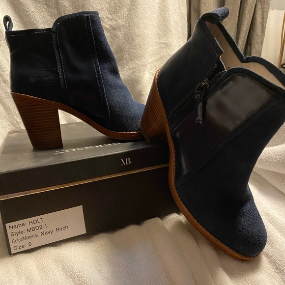 Matt Bernson Navy Suede Booties - Picture 12 of 15